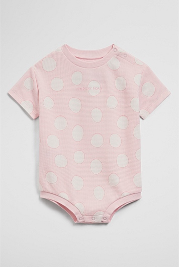 Oversized Waffle Short Sleeve Bodysuit
