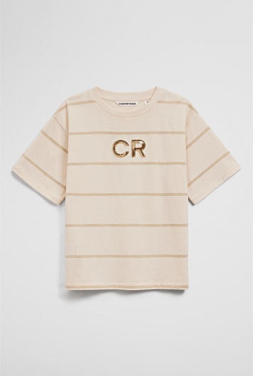 Short Sleeve Sequin Logo T-Shirt