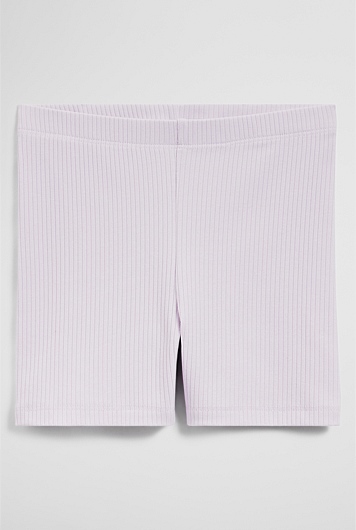 Organically Grown Cotton Blend Rib Bike Short