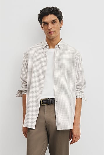 Regular Fit Cotton Grid Shirt