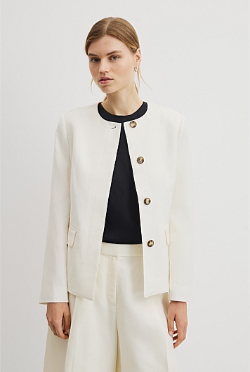 Collarless Jacket