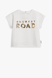 Organically Grown Cotton Logo Sequin T-Shirt