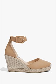 Carolina Leather Espadrille Wedge