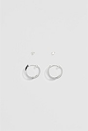 Double Hoop Stud Earring Pack of 2