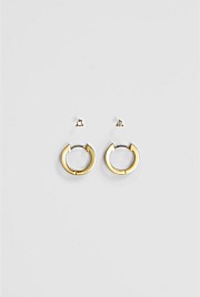 Double Hoop Stud Earring Pack of 2