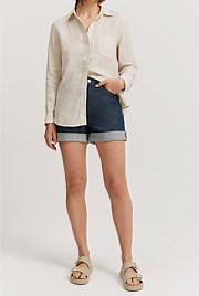 Denim Cuff Detail Short