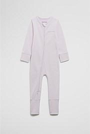 Organically Grown Cotton Stripe Rib Jumpsuit