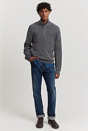 Australian Cotton Textured Half Zip Knit