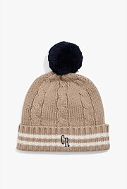 Organically Grown Cotton Blend Varsity Knit Beanie