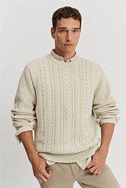 Australian Cotton Cable Crew Knit