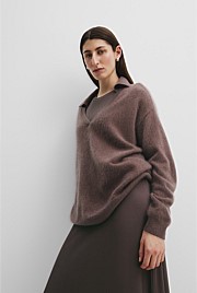 GCS-certified Brushed Cashmere Polo