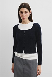 Scoop Neck Knit Cardigan