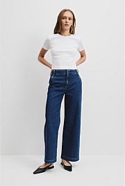 Australian Cotton Blend Crop Rib T-Shirt