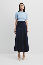 Panelled Denim Skirt