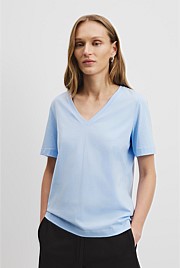 Australian Cotton Short Sleeve V-Neck Relaxed T-Shirt