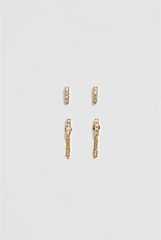 Crystal Bar Stud Earring Pack