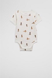 Organically Grown Cotton Puppy Print Bodysuit