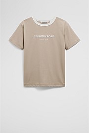 Australian Cotton Contrast Logo T-Shirt