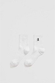 Organically Grown Cotton Blend Ribbed Quarter Crew Sock