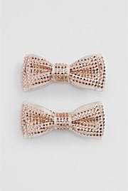 Crystal Bow Clips Pack of 2