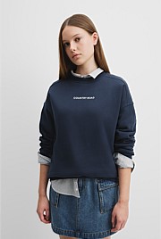 Teen Recycled Cotton Blend Longline Logo Sweat