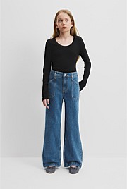 Teen High Rise Wide Jean