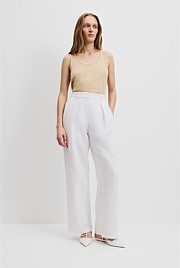 Organically Grown Linen Tuck Front Pant