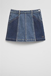 Panel Denim Skirt