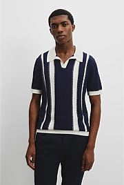 Cotton Silk Knit Trophy Polo