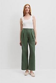 Organically Grown Linen Tuck Front Pant