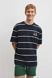 Verified Australian Australian Cotton CR Logo Stripe T-Shirt