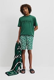 Teen Recycled Blend Spliced Geometric Board Short