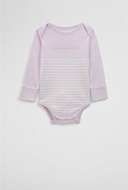 Organically Grown Cotton Stripe Long Sleeve Heritage Bodysuit