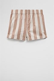 Organically Grown Cotton Blend Stripe Pull-On Short