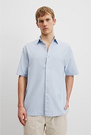 Relaxed Fit Good Earth Cotton Short Sleeve Oxford Shirt