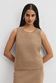 Organically Grown Cotton Crochet Knit Tank