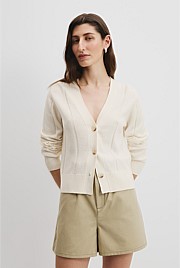 Organically Grown Cotton Linen Knit Cardigan