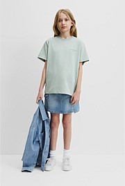 Teen Recycled Cotton Blend Oversized Embroidered T-Shirt