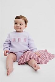 Organically Grown Cotton Logo Oversized Long Sleeve Bodysuit