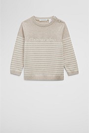 Organically Grown Cotton Stripe Logo Knit