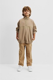 Organically Grown Cotton Waffle Splice Sweat