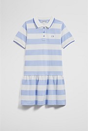 Organically Grown Cotton Stripe Polo T-Shirt Dress