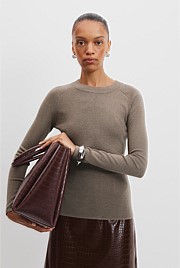 Australian Merino Wool Silk Long Sleeve Knit