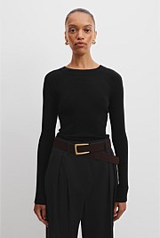 Merino Wool Silk Long Sleeve Knit