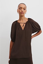 Gathered Short Sleeve Popover