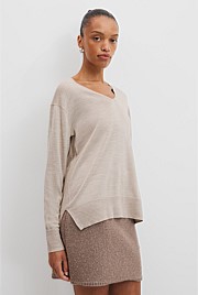 Merino Wool V-Neck Neck