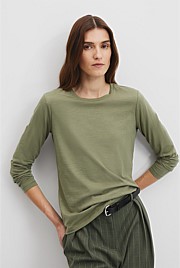 Australian Good Earth Cotton Textured Slub T-Shirt