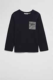 Organically Grown Cotton Long Sleeve Pocket T-Shirt