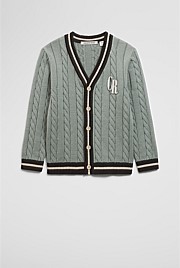 Organically Grown Cotton Varsity Cardigan