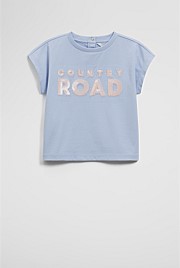 Organically Grown Cotton Sequin Logo T-Shirt